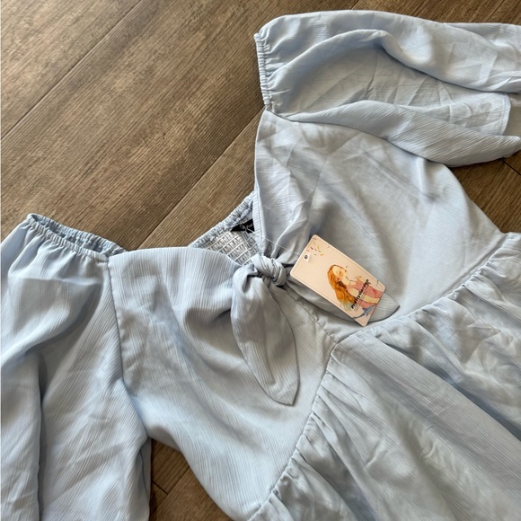 SOLD🤍FINAL Sale 🤍pretty GARDEN casual short sleeve neck ruffle flowy dress 🌷 - Picture 16 of 16